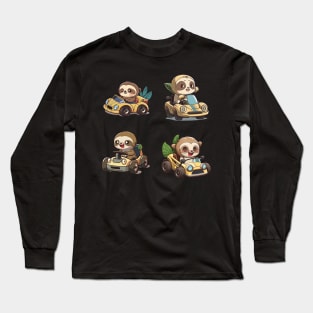 Cute Sloths driving cars - Stickers Pack Long Sleeve T-Shirt